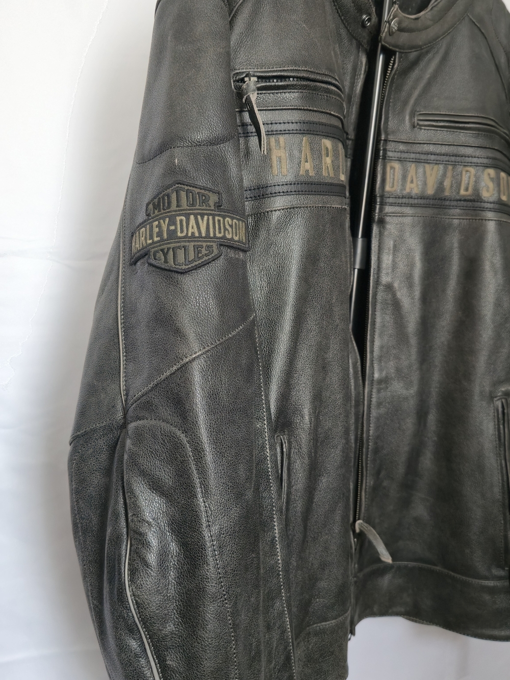 Harley-Davidson Men’s Black Leather Motorcycle Jacket (Size 3XL 54-56) - Picture 5 of 16